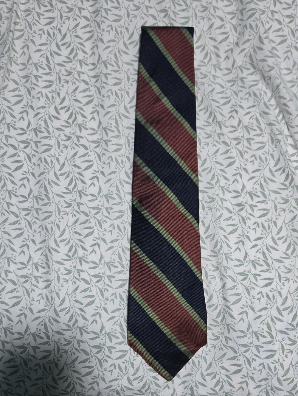 Brooks Brothers Makers All Silk Repp Stripe Tie Made in England Vintage